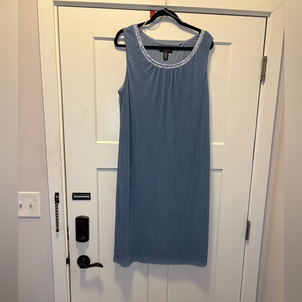 R and M Richards embellished shift dress.